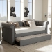 Baxton Studio Mabelle Modern and Contemporary Grey Fabric Trundle Daybed - BSOAshley-Grey-Daybed