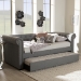 Baxton Studio Mabelle Modern and Contemporary Grey Fabric Trundle Daybed - BSOAshley-Grey-Daybed