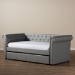 Baxton Studio Mabelle Modern and Contemporary Grey Fabric Trundle Daybed - BSOAshley-Grey-Daybed