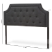 Baxton Studio Mars Modern and Contemporary Dark Grey Fabric Queen Size Headboard - BSOBBT6623-Dark Grey-Queen HB-H1217-20