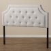 Baxton Studio Mars Modern and Contemporary Greyish Beige Fabric Full Size Headboard - BSOBBT6623-Greyish Beige-Full HB-H1217-14