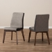 Baxton Studio Kimberly Mid-Century Modern Beige and Brown Fabric Dining Chair (Set of 2) - BSOKimberly-Brown/Dark-Brown-DC