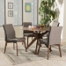 Baxton Studio Kimberly Mid-Century Modern Walnut Wood Round 5-Piece Dining Set - BSOKimberly-Brown/Walnut 5PC Dining Set