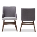 Baxton Studio Monte Mid-Century Modern Two-Tone Grey Fabric Armchair (Set of 2) - BSOMonte-Dark-Grey/Light-Grey-DC