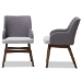 Baxton Studio Monte Mid-Century Modern Two-Tone Grey Fabric Armchair (Set of 2) - BSOMonte-Dark-Grey/Light-Grey-DC