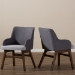 Baxton Studio Monte Mid-Century Modern Two-Tone Grey Fabric Armchair (Set of 2) - BSOMonte-Dark-Grey/Light-Grey-DC