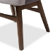 Baxton Studio Monte Mid-Century Modern Walnut Wood Round 5-Piece Dining Set - BSOMonte-Dark-Grey/Walnut 5PC Dining Set