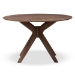 Baxton Studio Monte Mid-Century Modern Walnut Wood 47-Inch Round Dining Table - BSOMonte-Walnut-Round-DT