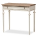 Baxton Studio Marquetterie French Provincial Weathered Oak and Whitewash Writing Desk