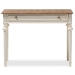 Baxton Studio Marquetterie French Provincial Weathered Oak and Whitewash Writing Desk - BSOPRL5VM(AR)/M B