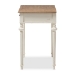 Baxton Studio Marquetterie French Provincial Weathered Oak and Whitewash Writing Desk - BSOPRL5VM(AR)/M B