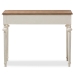Baxton Studio Marquetterie French Provincial Weathered Oak and Whitewash Writing Desk - BSOPRL5VM(AR)/M B
