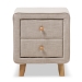 Baxton Studio Jonesy Mid-Century Beige Linen Upholstered 2-Drawer Nightstand - BSOBBT3140-Beige-NS-XD02
