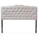 Baxton Studio Lucy Modern and Contemporary Greyish Beige Fabric Queen Size Headboard - BSOBBT6625-Greyish Beige-Queen HB-H1217-14