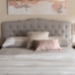 Baxton Studio Lucy Modern and Contemporary Greyish Beige Fabric Queen Size Headboard - BSOBBT6625-Greyish Beige-Queen HB-H1217-14