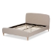 Baxton Studio Mia Mid-Century Light Beige Fabric Upholstered Full Size Platform Bed - BSOCF8814-Light Beige-Full