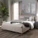 Baxton Studio Mia Mid-Century Light Beige Fabric Upholstered Full Size Platform Bed - BSOCF8814-Light Beige-Full