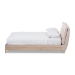 Baxton Studio Adelia Mid-Century Light Beige Whitewash Queen Size Platform Bed - BSOCF8821-Light Beige/Natural-Queen