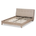 Baxton Studio Adelia Mid-Century Light Beige Whitewash Queen Size Platform Bed - BSOCF8821-Light Beige/Natural-Queen