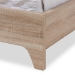 Baxton Studio Adelia Mid-Century Light Beige Whitewash Queen Size Platform Bed - BSOCF8821-Light Beige/Natural-Queen