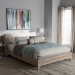 Baxton Studio Adelia Mid-Century Light Beige Whitewash Queen Size Platform Bed - BSOCF8821-Light Beige/Natural-Queen
