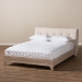 Baxton Studio Adelia Mid-Century Light Beige Whitewash Queen Size Platform Bed - BSOCF8821-Light Beige/Natural-Queen