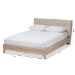 Baxton Studio Adelia Mid-Century Light Beige Whitewash Queen Size Platform Bed - BSOCF8821-Light Beige/Natural-Queen