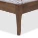 Baxton Studio Ember Mid-Century Dark Grey Fabric and Medium Brown Finish Wood King Size Platform Bed - BSOSW8063-Grey/Walnut-M7-King