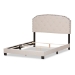 Baxton Studio Lexi Modern and Contemporary Light Beige Fabric Upholstered Full Size Bed - BSOCF8747-F-Light Beige-Full
