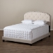 Baxton Studio Lexi Modern and Contemporary Light Beige Fabric Upholstered Full Size Bed - BSOCF8747-F-Light Beige-Full
