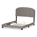 Baxton Studio Lexi Modern and Contemporary Light Grey Fabric Upholstered Queen Size Bed - BSOCF8747-F-Light Grey-Queen