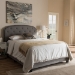 Baxton Studio Lexi Modern and Contemporary Light Grey Fabric Upholstered Queen Size Bed - BSOCF8747-F-Light Grey-Queen