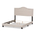 Baxton Studio Emerson Modern and Contemporary Light Beige Fabric Upholstered Full Size Bed - BSOCF8747-G-Light Beige-Full