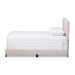 Baxton Studio Cassandra Modern and Contemporary Light Beige Fabric Upholstered Queen Size Bed - BSOCF8747-I-Light Beige-Queen