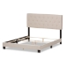 Baxton Studio Cassandra Modern and Contemporary Light Beige Fabric Upholstered Queen Size Bed - BSOCF8747-I-Light Beige-Queen