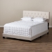 Baxton Studio Cassandra Modern and Contemporary Light Beige Fabric Upholstered Queen Size Bed - BSOCF8747-I-Light Beige-Queen