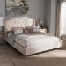 Baxton Studio Adelaide Retro Modern Light Beige Fabric Upholstered King Size Platform Bed - BSOCF8862-Light Beige-King