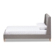 Baxton Studio Adelaide Retro Modern Light Grey Fabric Upholstered King Size Platform Bed - BSOCF8862-Light Grey-King