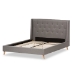Baxton Studio Adelaide Retro Modern Light Grey Fabric Upholstered King Size Platform Bed - BSOCF8862-Light Grey-King