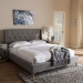 Baxton Studio Adelaide Retro Modern Light Grey Fabric Upholstered King Size Platform Bed - BSOCF8862-Light Grey-King