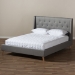 Baxton Studio Adelaide Retro Modern Light Grey Fabric Upholstered King Size Platform Bed - BSOCF8862-Light Grey-King