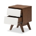 Baxton Studio Hildon Mid-Century Modern White and Walnut Wood 2-Drawer Storage Nightstand - BSOHildon NS-Walnut/White