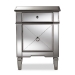 Baxton Studio Claudia Hollywood Regency Glamour Style Mirrored End Table - BSORS2403