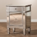 Baxton Studio Claudia Hollywood Regency Glamour Style Mirrored End Table - BSORS2403