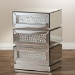 Baxton Studio Sabrina Hollywood Regency Glamour Style Mirrored 3-Drawer End Table - BSORS2572