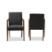 Baxton Studio Andrea Mid-Century Modern Dark Grey Upholstered Wooden 2-Piece Lounge Set - BSOBBT5267-Dark Grey-Chair