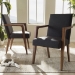 Baxton Studio Andrea Mid-Century Modern Dark Grey Upholstered Wooden 2-Piece Lounge Set - BSOBBT5267-Dark Grey-Chair