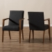 Baxton Studio Andrea Mid-Century Modern Dark Grey Upholstered Wooden 2-Piece Lounge Set - BSOBBT5267-Dark Grey-Chair