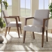 Baxton Studio Andrea Mid-Century Modern Greyish Beige Upholstered Wooden 2-Piece Lounge Chair Set - BSOBBT5267-Greyish Beige-Chair