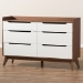 Baxton Studio Brighton Mid-Century Modern White and Walnut Wood 6-Drawer Storage Dresser - BSOBrighton-Walnut/White-6DW-Chest